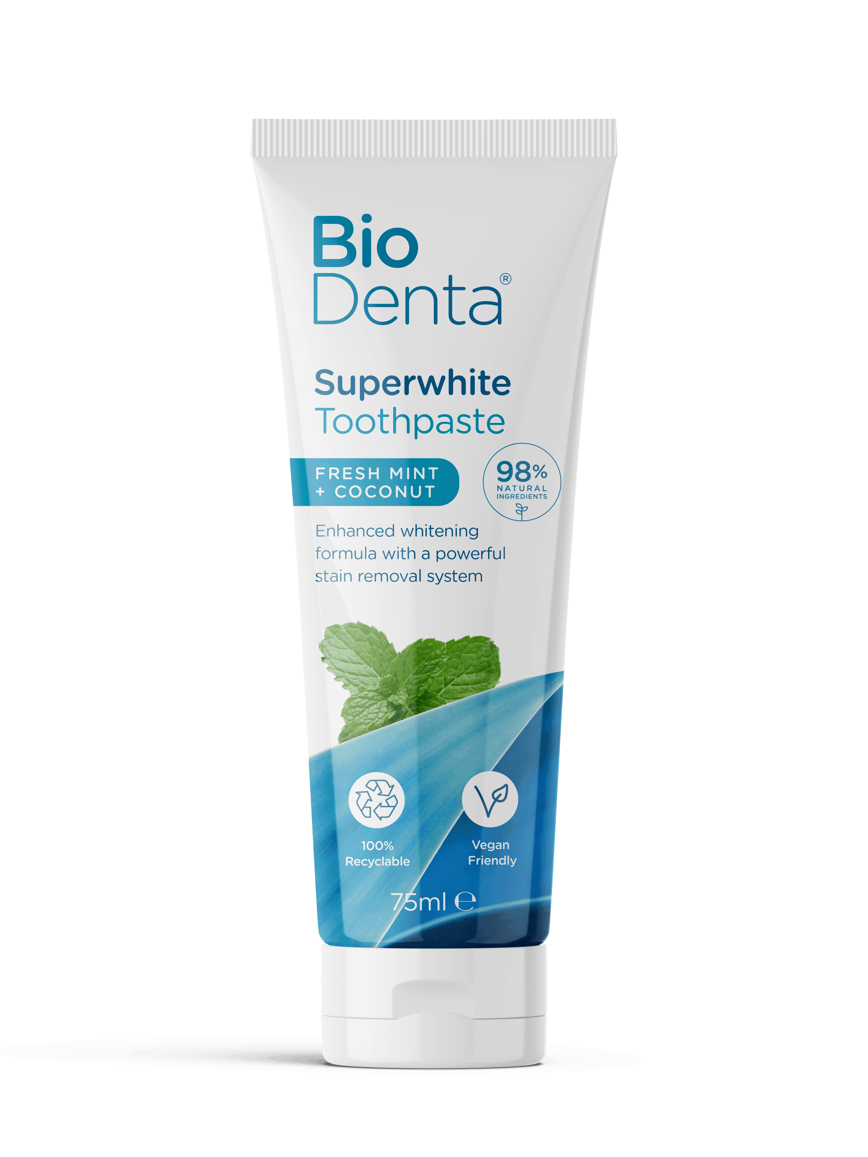 BioDenta™ SUPERWHITE Toothpaste Mint + Coconut 75 ml