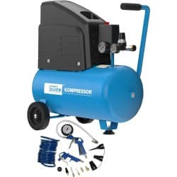 Güde oljefri kompressor 220/08/24 - 1,5 kW - 8 bar - sett med 13 deler