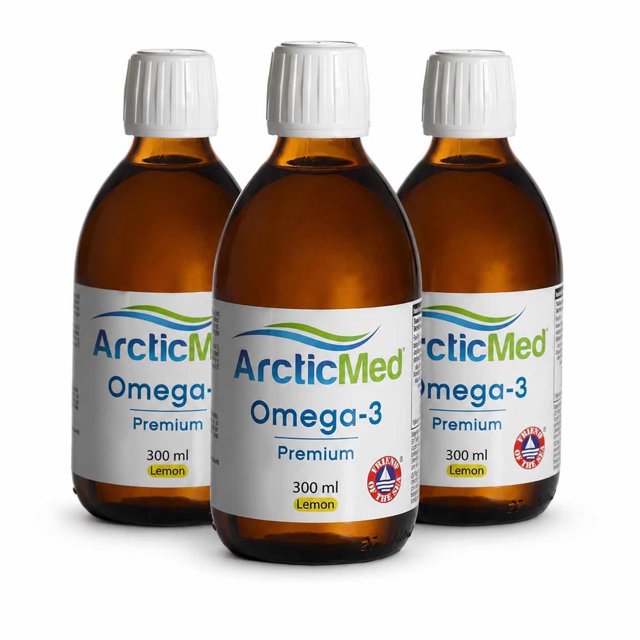 3-Pack Omega-3 Premium Lemon 300 ml ArcticMed