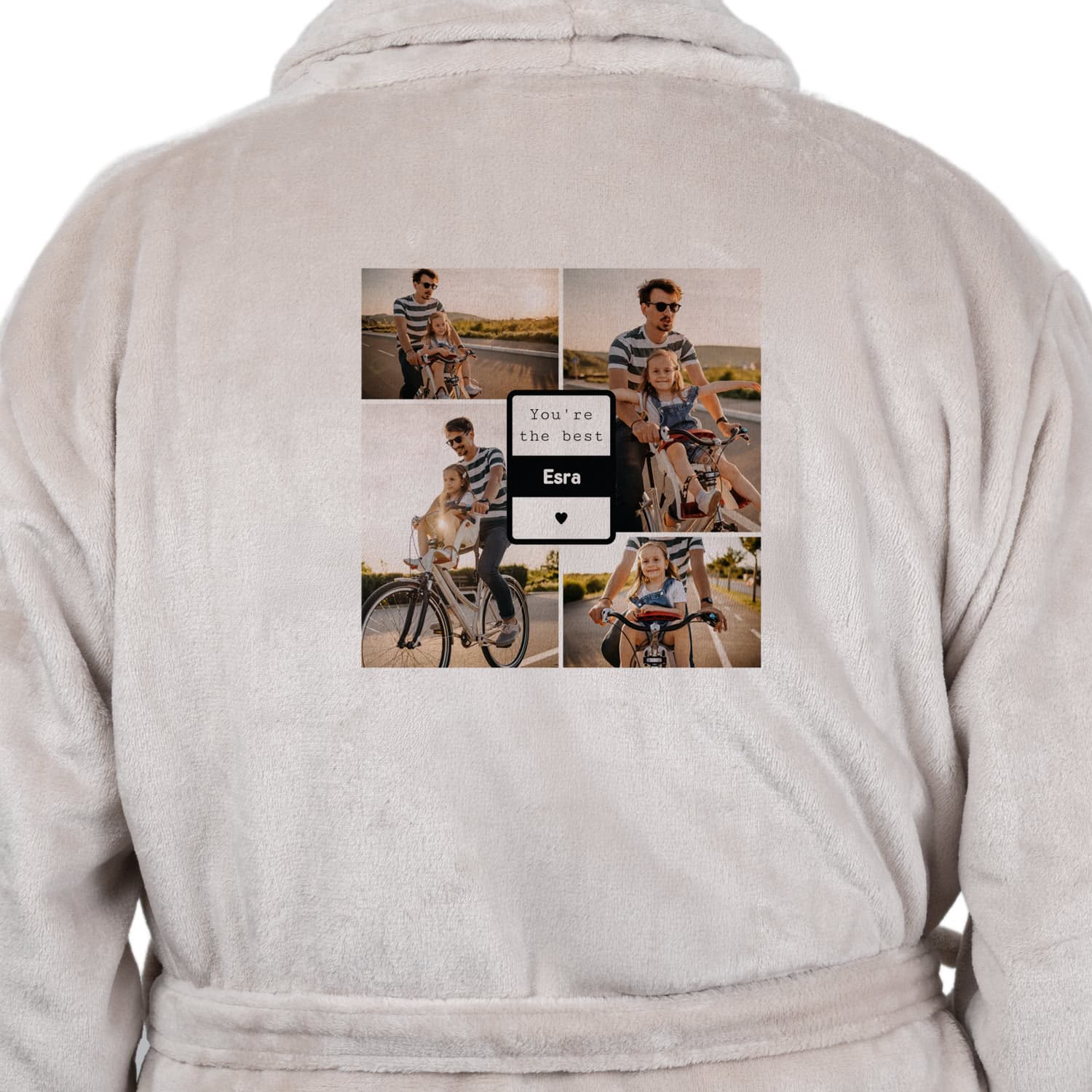 Morgenkåpe sandfarget med trykk bak L–XL | smartphoto