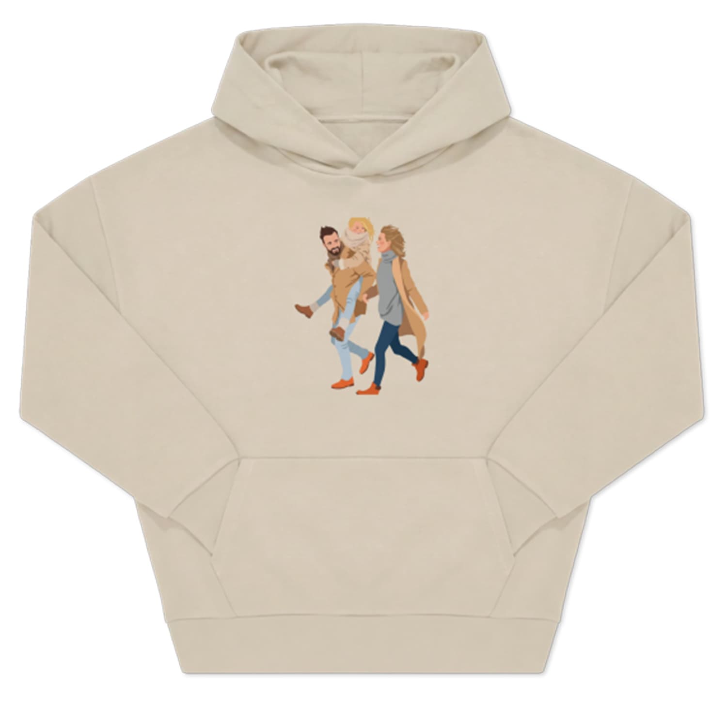 Hoodie Unisex Sand - S - Trykk forside | smartphoto