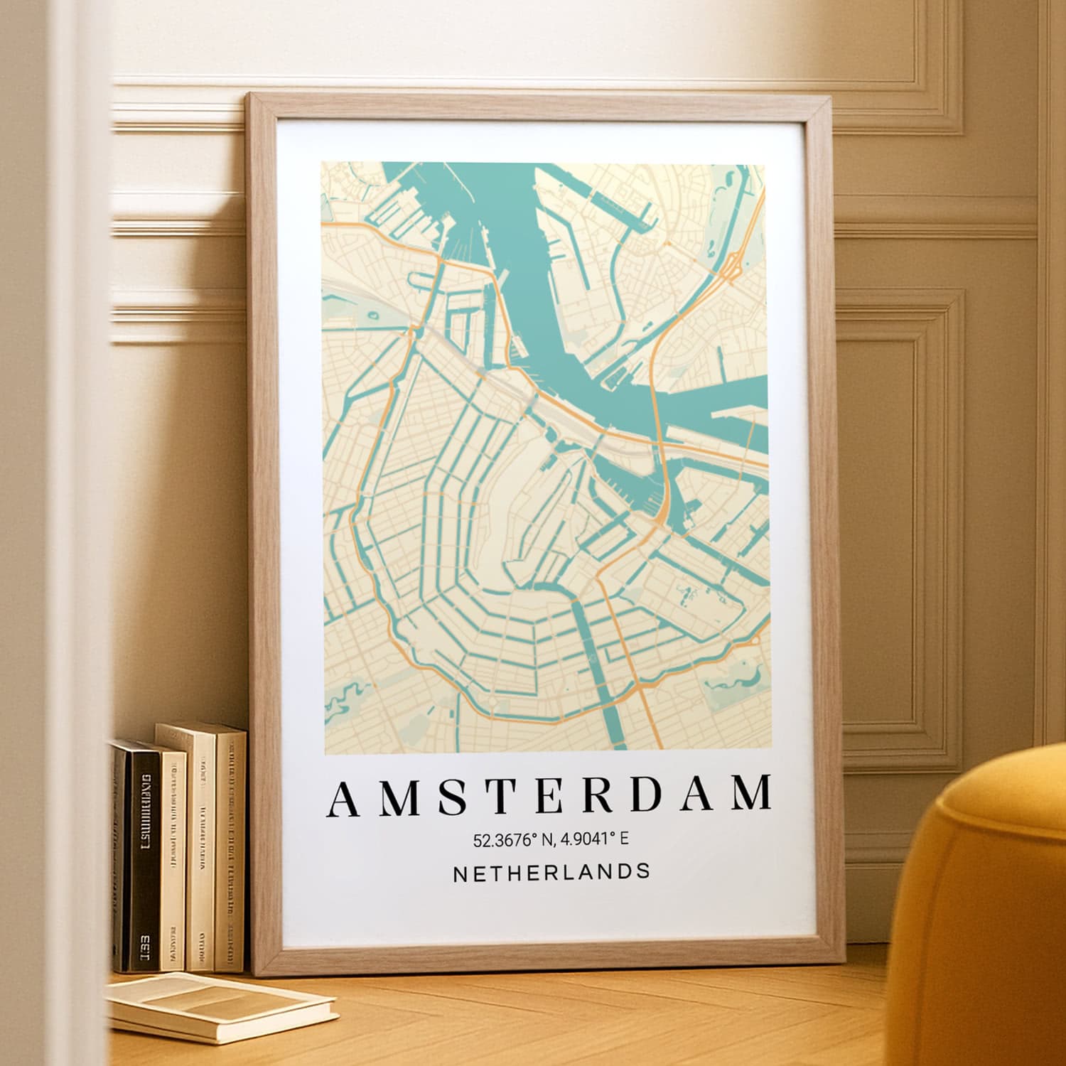 smartphoto Byplakat med ramme brun 50 x 75