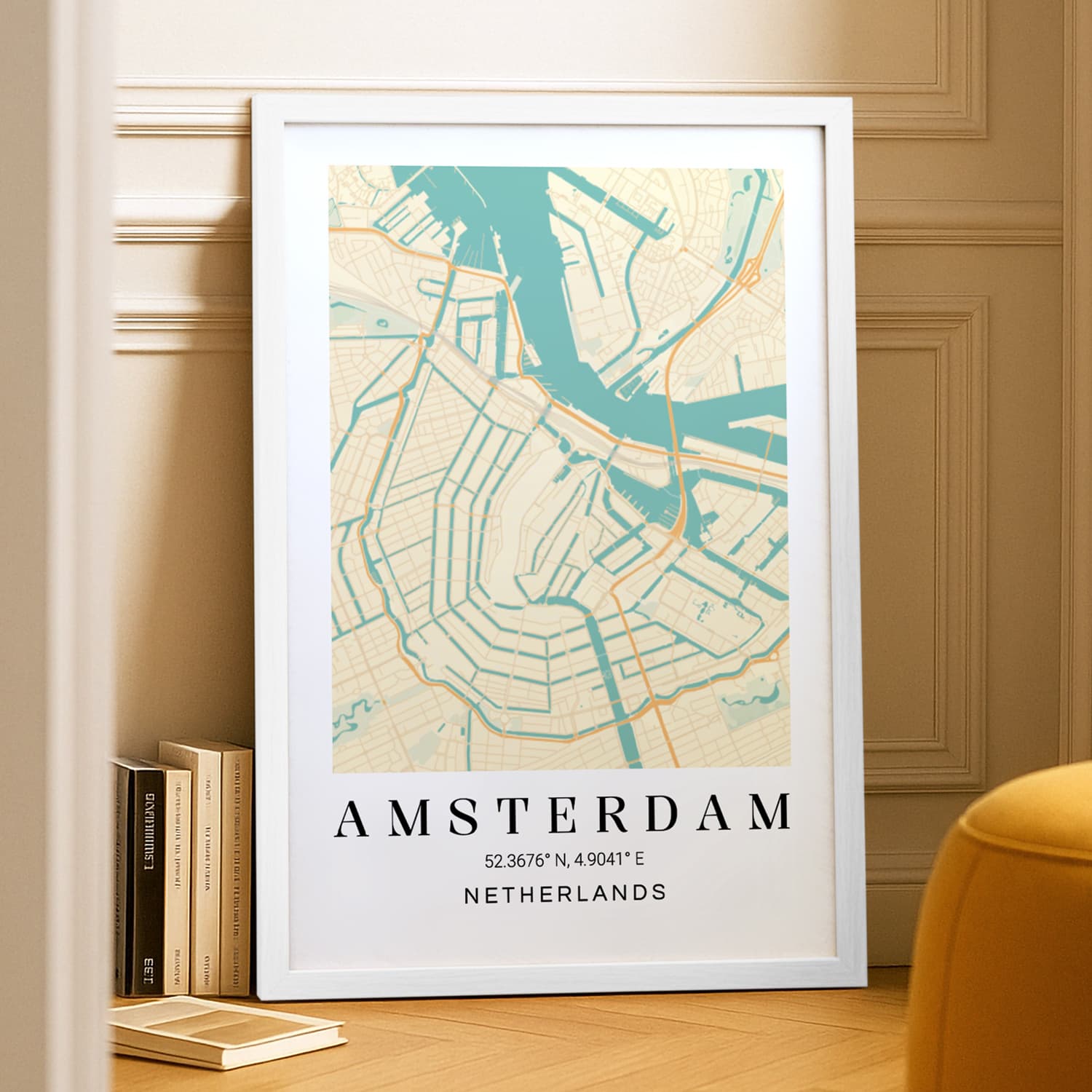 smartphoto Byplakat med ramme hvit 50 x 75