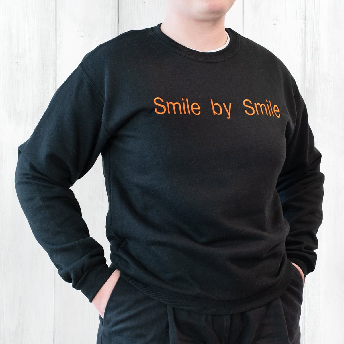 smartphoto Genser med broderi Sort S unisex