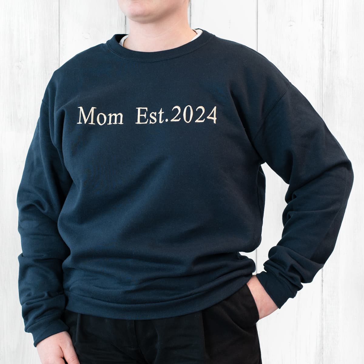 smartphoto Genser Unisex Marineblå med broderi M