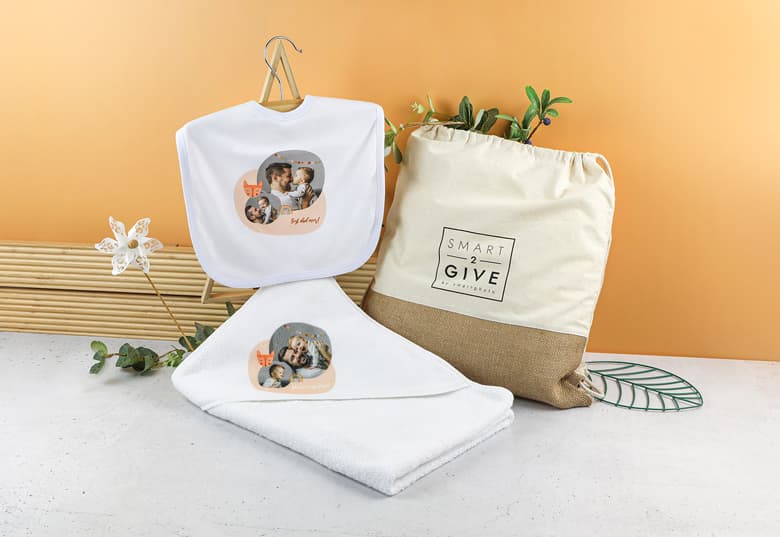 smartphoto Håndkle med hette & Babybody 3-6 måneder