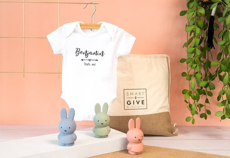 smartphoto Babybody 0-3 måneder & Blå Miffy-sparegris