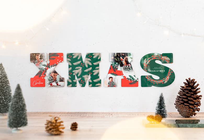 Trebokstaver med foto - Xmas | smartphoto