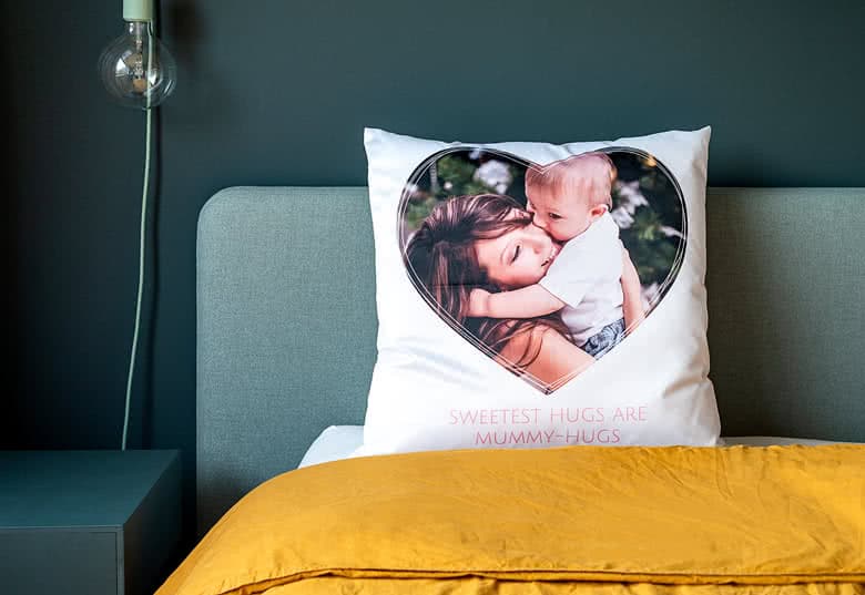 smartphoto Putetrekk i polyester, Kvadratisk L med trykk på for- og bakside