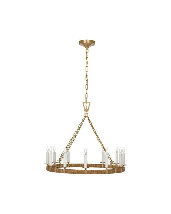 Darlana Wrapped Ring Chandelier rattan / antique brass