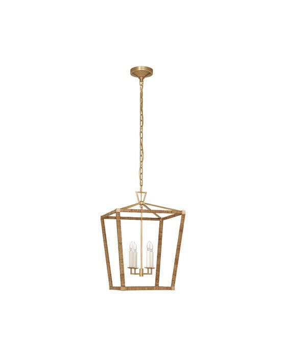 Darlana Wrapped Lantern Rattan / Antique Brass