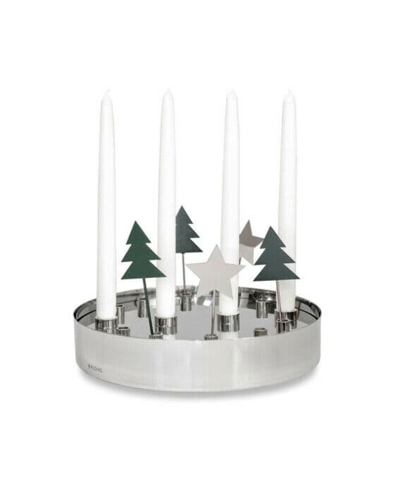 Jubel adventslysestake silver