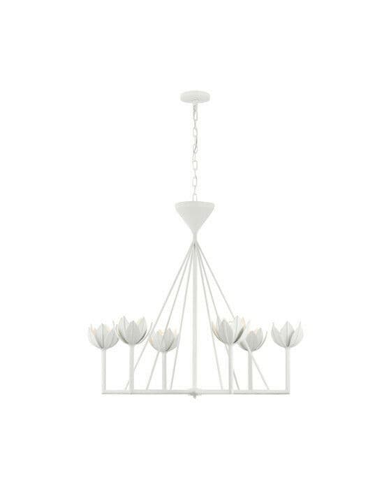 Alberto Low Ceiling Chandelier Plaster White L