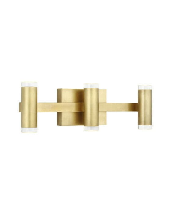 Dobson II 3-Light Bath Light Natural Brass