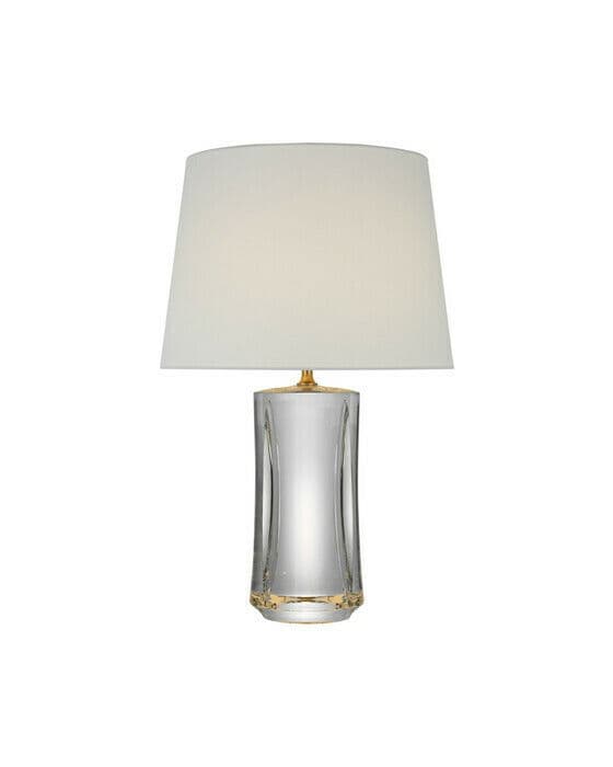 Figlia 28" Cordless V-Cut Round Table Lamp Crystal