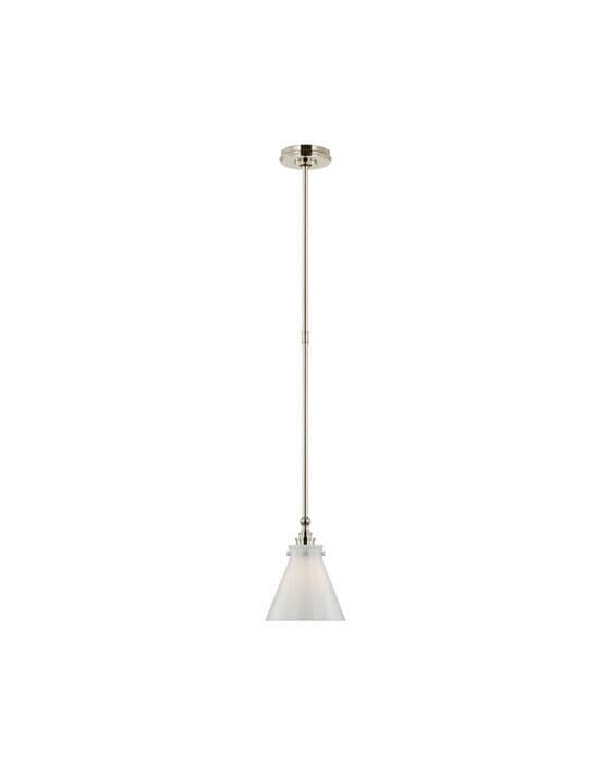 Parkington 9" Pendant Polished Nickel/White Glass
