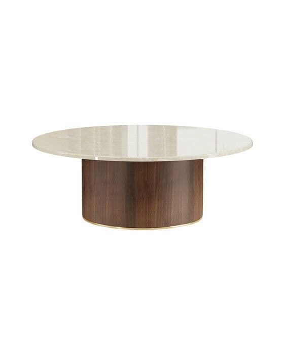 Delano salongbord rund valnøtt beige
