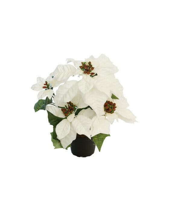 Julestjerne kunstig plante hvit