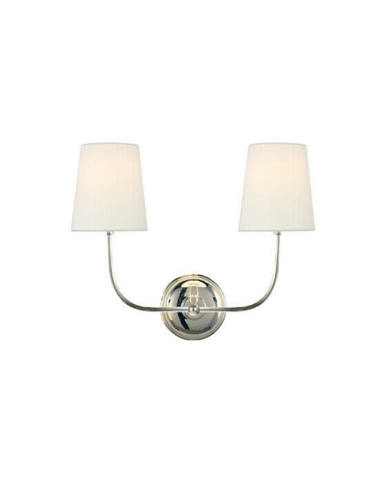 Vendome vegglampe dobbel nikkel
