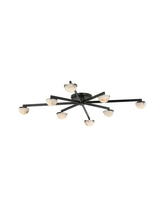 Pedra Extra Large Staggered Arm Flush Mount Bronze