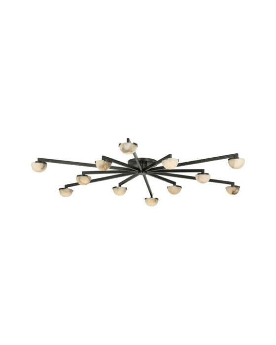 Pedra Grande Staggered Arm Flush Mount Bronze
