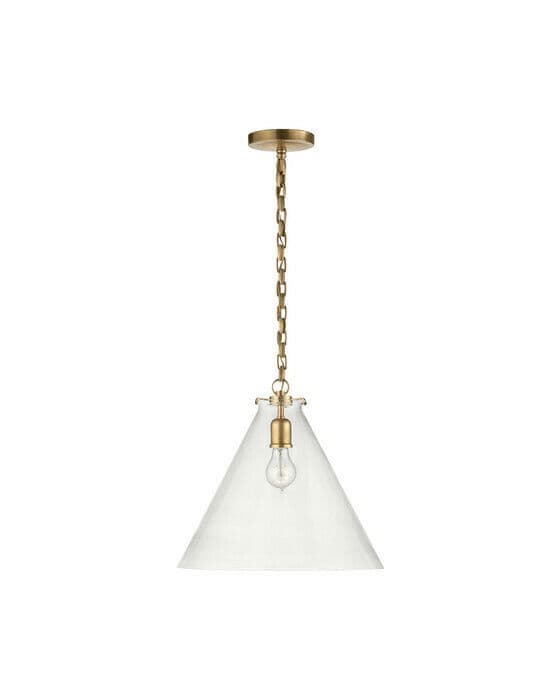 Katie Conical Pendant Antique Brass/Clear