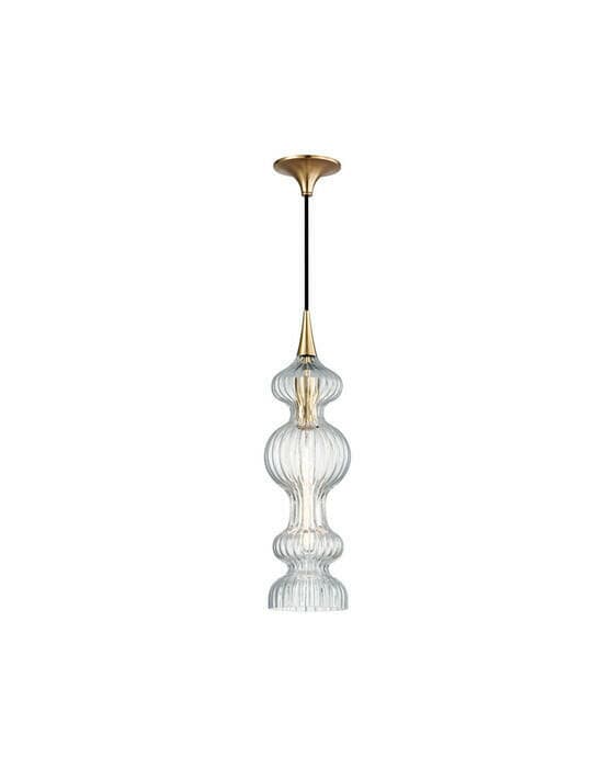 Pomfret taklampe antikk messing