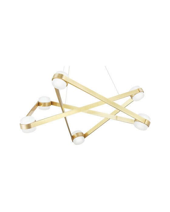Orbit lysekrone antikk messing