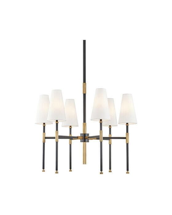 Bowery lysekrone antikk messing/svart