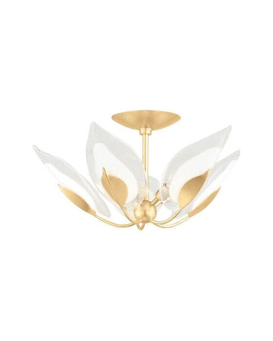 Blossom taklampe gull