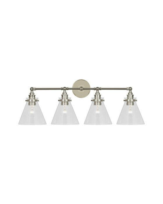 Parkington 32" Four Light Bath Bar Nickel/Clear glass