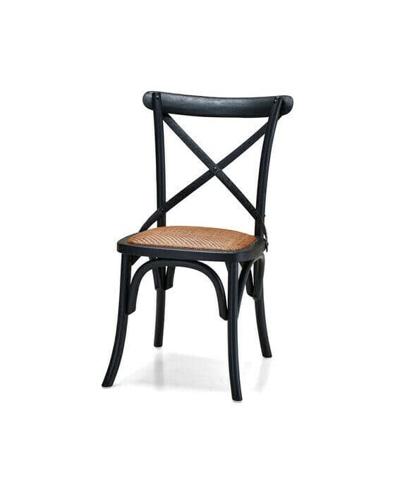 Newport Cross spisestol Black Drifted Oak