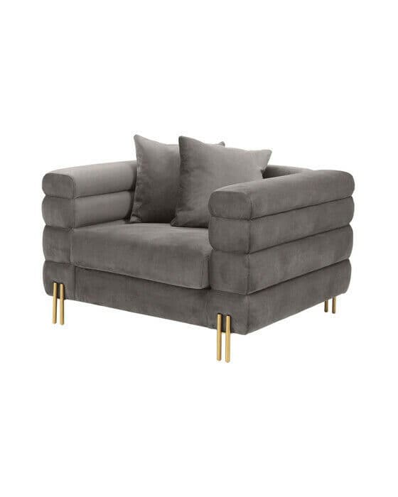 York lenestol savona grey velvet