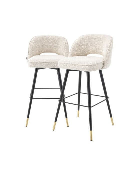 Cliff barstoler bouclé creme 2 stk