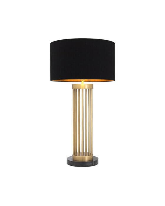 Condo bordlampe antikk messing/svart