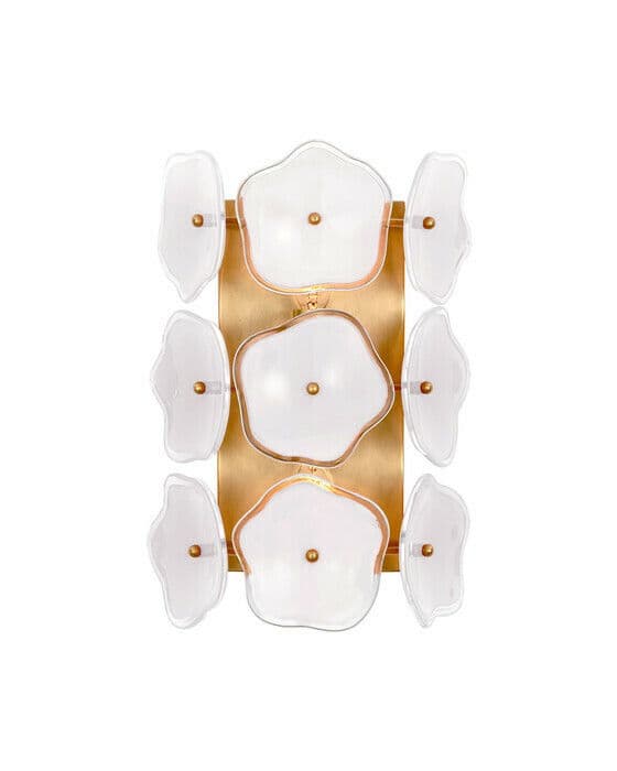Leighton Small Sconce Soft Brass/Cream Tinted Glass