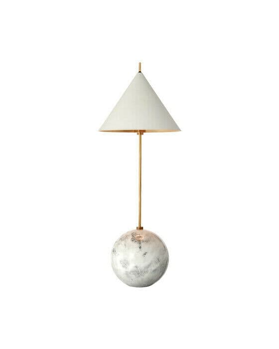 Cleo Orb Base Desk Lamp Antique Brass/white