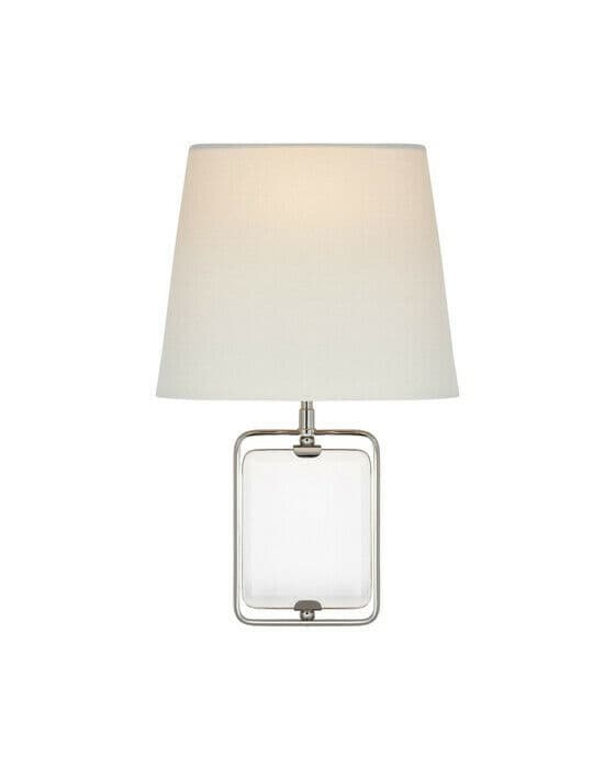 Henri Framed Jewel Sconce Crystal and Polished Nickel