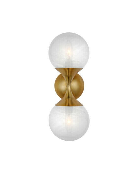 Cristol Small Double Sconce Antique Brass
