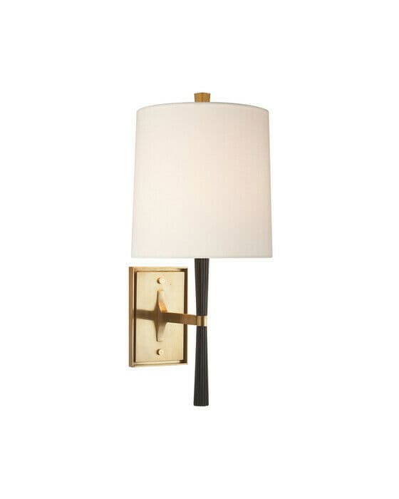 Refined Rib Sconce Ebony Resin and Brass