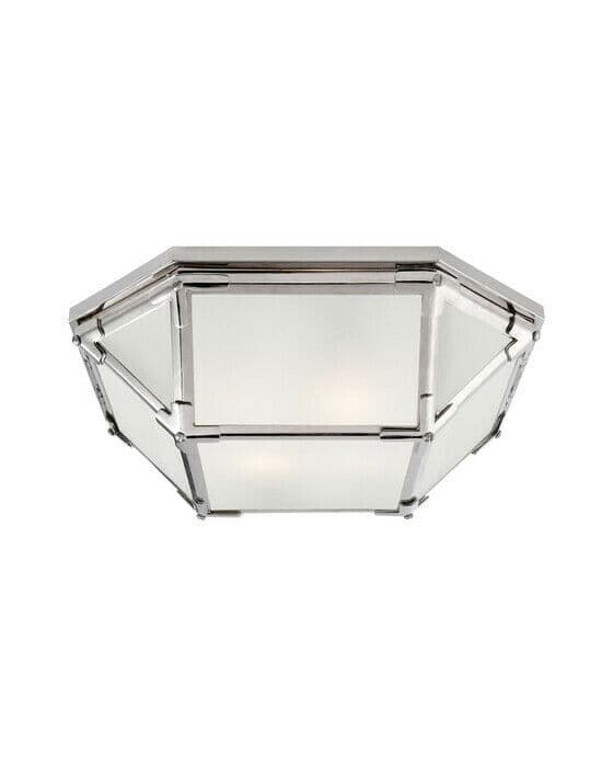 Morris Flush Mount Polished Nickel/Frosted Glass