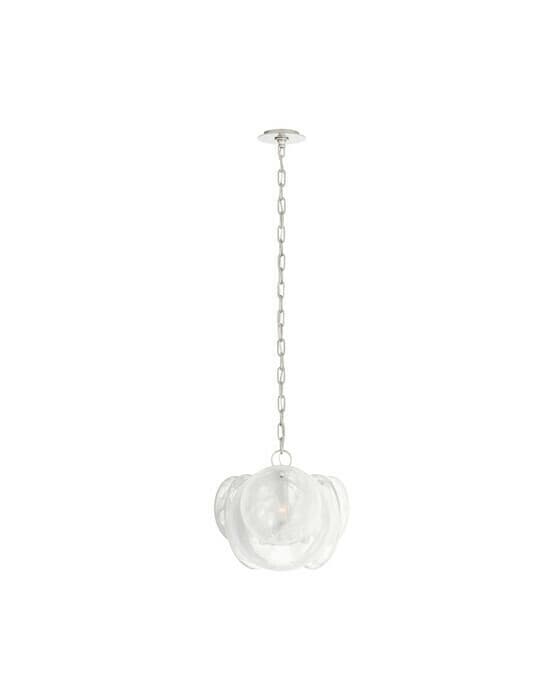 Loire Petite Chandelier Polished Nickel/White Glass