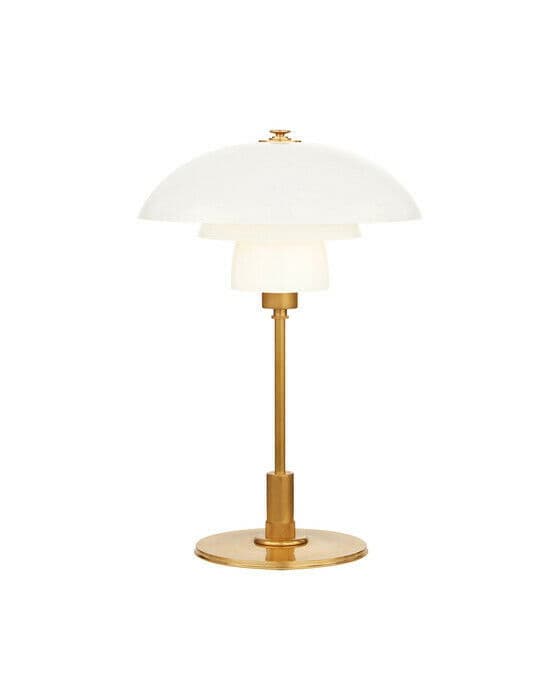 Whitman Desk Lamp Antique Brass/White