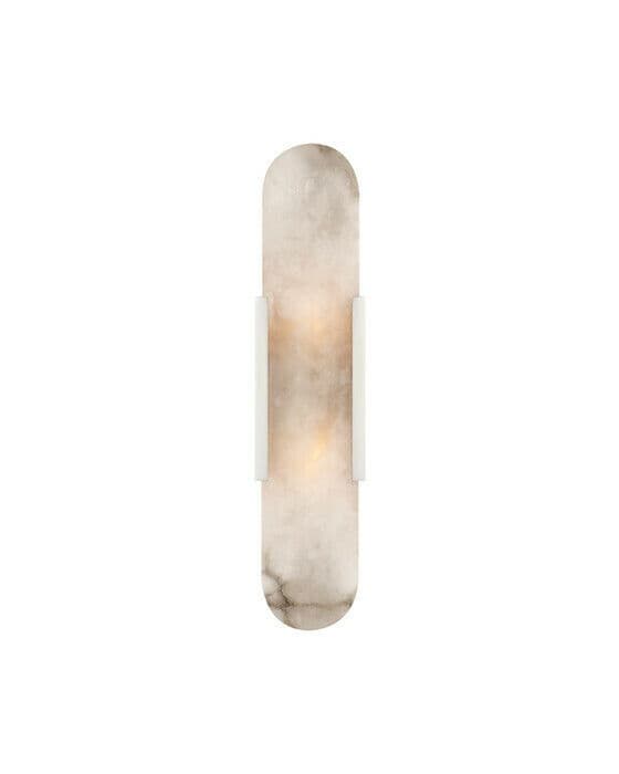 Melange vegglampe forlenget nikkel