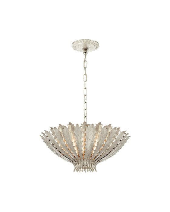 Hampton Pendant Burnished Silver Leaf S