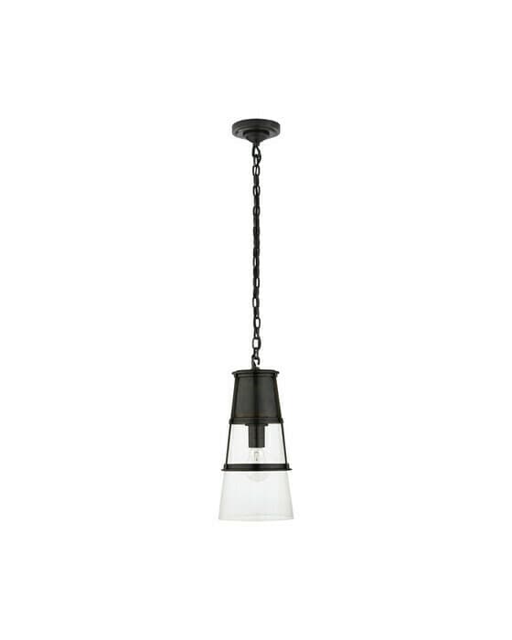 Robinson Pendant Bronze/Clear Glass M