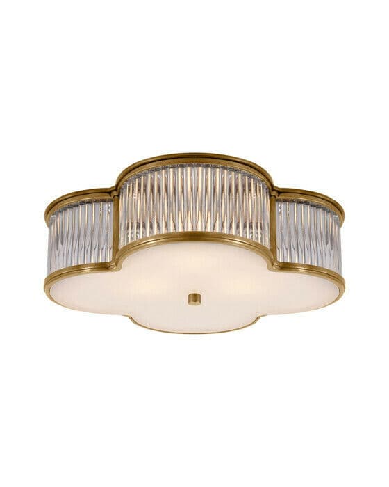 Basil 17" Flush Mount Natural Brass/Clear Rods
