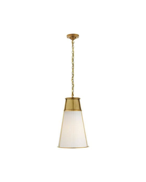 Robinson Large Pendant Antique Brass/White Glass
