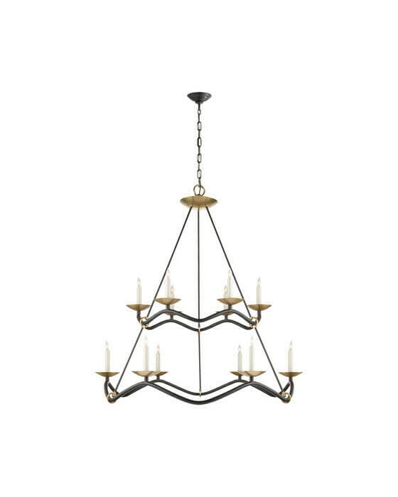 Choros Two-Tier Chandelier Black