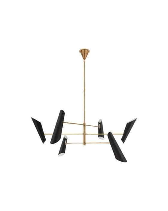 Franca Pivoting Chandelier Antique Brass/Black Large